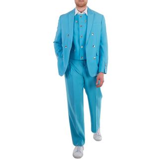 Burberry Mens Bright Opal Blue Wool Tailored Jacket, Brand Size 56 (US Size 46)