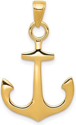 Diamond2Deal 10k Yellow Gold 3-D Anchor Pendant