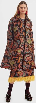 La DoubleJ Boxy Coat in Jacquard Sicomore Black at Nordstrom, Size Small It