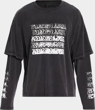 Rta Men & apos;s Double Layer Long-Sleeve Graphic T-Shirt