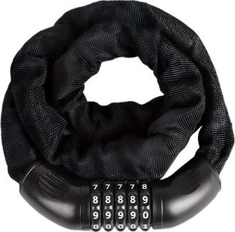 OEM Candado Para Bicicleta - Con Cadena - Candado De Combinaci&oacute;n De 5 D&iacute;gitos - 160 Cm - Paquete Individual - Negro