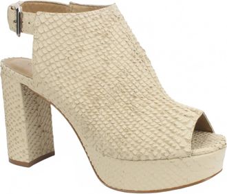Carrano Womens Snake Leather Platform Sandals In Butter