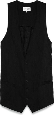 Maison Margiela plunging-neck gilet - Black
