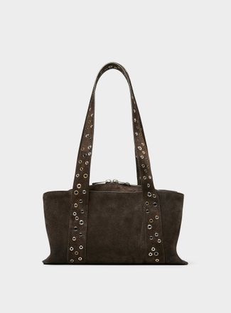 Osoi Womens Shell Duffel brown suede mini shoulder bag