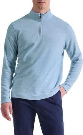 Bugatchi Houndstooth Patern Quarter Zip Top in Air Blue at Nordstrom Rack, Size Xx-Large