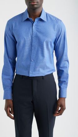 Daniel Hechter Paris Modern Fit Navy Micropattern Cotton Dress Shirt at Nordstrom, Size 17.5