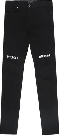 Rta knee embroidered jeans - Zwart