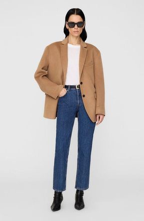 Anine Bing Quinn Cashmere Blend Blazer in Camel at Nordstrom, Size X-Small