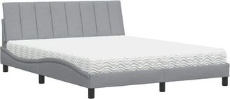 vidaXL Vidaxl - Cama Con Colch&oacute;n De Tela Gris Claro 160x200 Cm