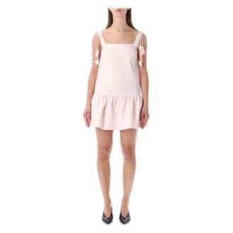 Self Portrait Short Dresses, female, Pink, Size: 2XS Flower Taffeta Mini Dress