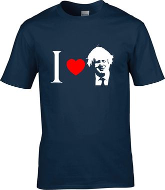 Generic I Love Boris Heart t-Shirt Love Boris Johnson Support Boris Johnson Boris Supporter t Shirt Gift Unisex Adults Kids tee top Navy