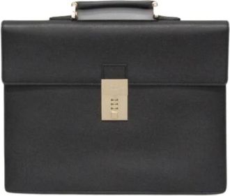 Gucci Pre-owned 015 3714 Aktetas - Heren - Vintage Handtas - Zwart - ONE Size - Leer - Vintage