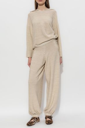 Fabiana Filippi Trousers With Lurex Thread, Womens, Cream