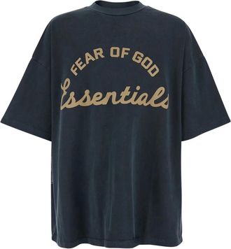 Fear of God T-shirt met korte mouwen en ronde hals - Heren - T-shirts - Grijs - S - Katoen - Tops