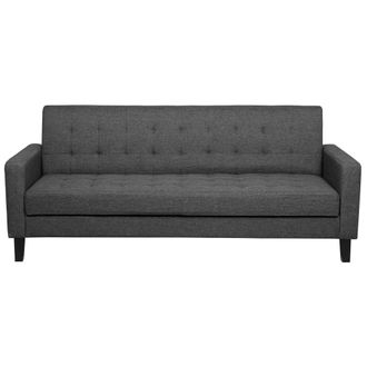 Beliani Beliani - Sof&aacute; Cama Tapizado Gris Oscuro 3 Plazas Acolchado Click Clack Vehkoo