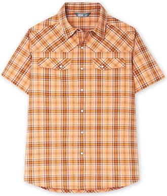 Stio | Mens Eddy Shirt Short Sleeve, Size Extra Extra Extra Large in Bonfire Plaid