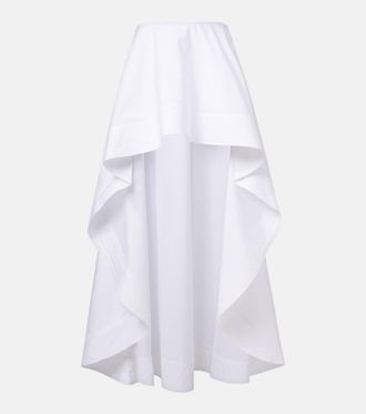 Stella McCartney Asymmetric ruffled cotton poplin miniskirt