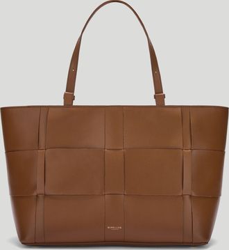 DeMellier The Florence in Tan Fine Grain Leather Tote & Work bag
