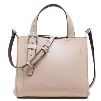 Calvin Klein Lowen Womens Calvin Klein Triple Compartment Crossbody Calvin Klein Lowen Triple Compartment Crossbody Strap, Silver Mink/Plum, &Uacute;nico