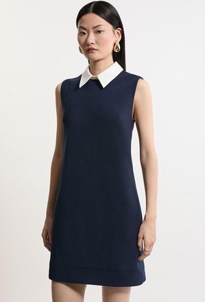 Karen Millen Compact Stretch Tailored Collared Sleeveless Dress