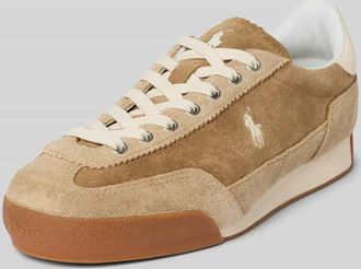 Polo Ralph Lauren Low Top Sneaker aus echtem Veloursleder Modell HESTER in Beige, Gr&ouml;&szlig;e 39,5