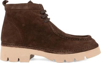 Sergio Moretti Dames Bruine Enkellaarzen - Dames - Veterlaarzen - Bruin - 41 EU - Su&egrave;de - Schoenen