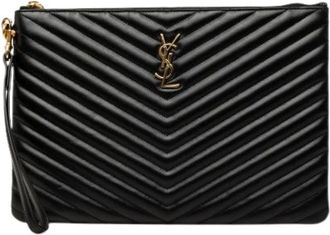 Saint Laurent Pochette Pre-owned in pelle trapuntata - - Pre-owned - Donna - Nero - ONE SIZE