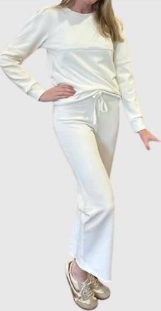 bobi Crop Flare Pant In Faded Pearl