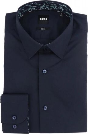 HUGO BOSS H-Hank Shirt - Heren - Zakelijke Overhemden - Blauw - 2XL - Katoen - Overhemden