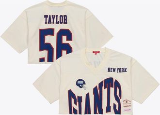 Mitchell & Ness Womens Mitchell & Ness Lawrence Taylor Cream New York Giants Retired Player Cropped Fashion Jersey at Nordstrom, Size Medium