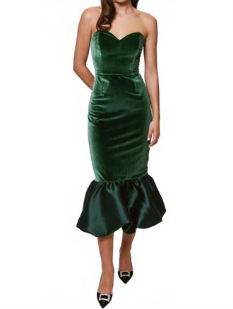 Hutch Laken Strapless Midi Dress In Green