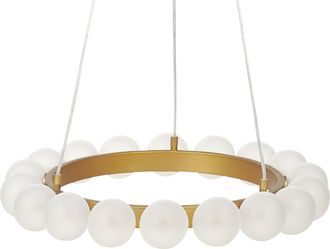 Beliani Beliani - L&aacute;mpara De Techo L&aacute;mpara De Techo Redonda Metal Hierro Pantalla Vidrio Sala Estilo Glamuroso Moderno Oro Georges