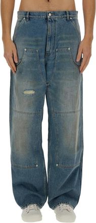 Moschino Loose-fit Jeans - Heren - Loose Fit Jeans - Blauw - L - Katoen - Jeans
