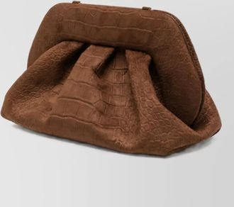 Themoir&egrave; bios suede draped clutch bag