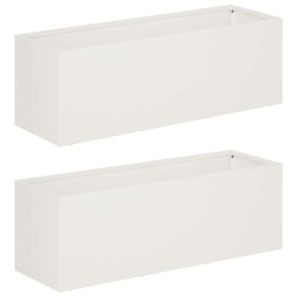 vidaXL Macetero De Jard&iacute;n 2 Uds. Blanco 40 X 20 X 20 Cm Vidaxl