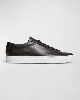 Common Projects Mens Achilles Leather Low-Top Sneakers