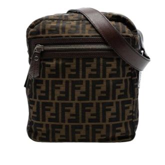 Fendi Pre-owned Cross Body Bags, female, Brown, Size: ONE SIZE Pre-owned Canvas Crossbody Bag