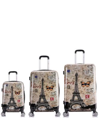 InUSA Inusa Paris Prints Lightweight Hardside Spinner 3Pc Set