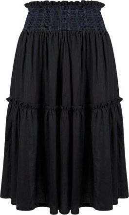 Pinko Untouchable Skirt - Dames - Midirokken - Zwart - S - Katoen - Rokken