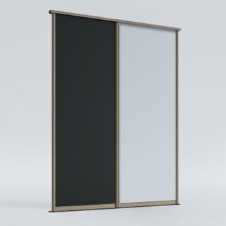 OEM Puertas Correderas Para Armarios 265 X 180 Cm, 1x Tablero Negro Mate, 1x Tablero Gris Mate