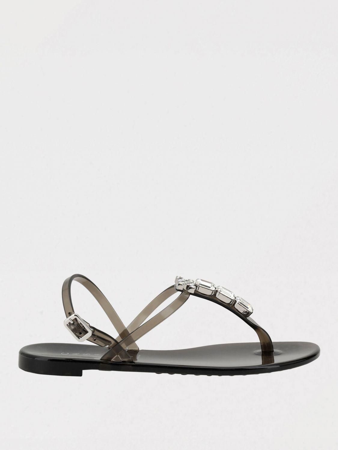 【SALE!!】CASADEI レザー クリスタル トング サンダル 黒 PADRONE】STRAP SANDALS PU2308-3204-22C レザーサンダル