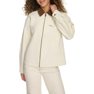 Levi's Cotton Twill Utility Jacket with Corduroy Collar in Ecru at Nordstrom Rack, Size X-Large