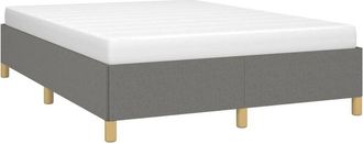 vidaXL Estructura De Cama Sin Colch&oacute;n Tela Gris Oscuro 140x200 Cm Vidaxl