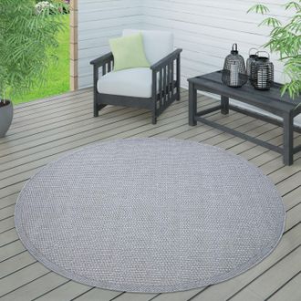 Paco Home Paco Home - Alfombra Interior Exterior Terraza Balc&oacute;n Intemperie Lisa Estructura Gris, &Oslash; 200 Cm Redon