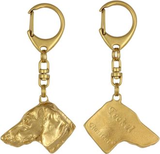 OEM Dachshund I - Llavero Ba&ntilde;ado En Oro Con Un Perro En Una Caja De Regalo, Decoraci&oacute;n De Bolso, Accesorio De Lujo De Art-dog