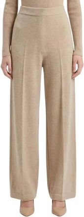Am&eacute;lie & Am&eacute;lie Afragola Broek - Dames - Wijde Broeken - Beige - L - Broeken