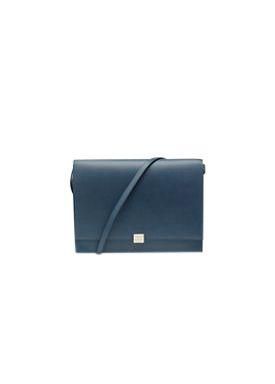 Smythson Blue Leather Grosvenor iPad Clutch