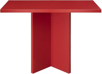 Really Nice Things Mesa de comedor cuadrada tablero laminado de 3cm rojo llama 100x100cm