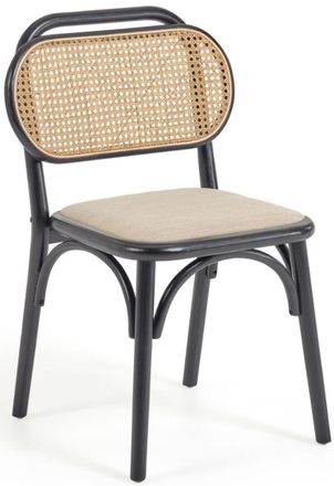 K Home Massivholzstuhl Dorian mit Wiener-Gefelcht, Schwarz Archiviert