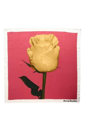 Acne Studios Vasco Rose Midsummer Silk Square Scarf in Old Pink at Nordstrom